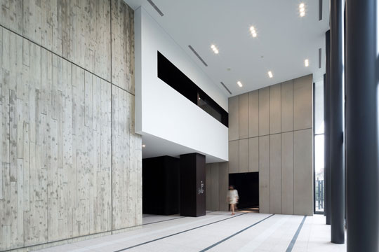 外装材を貫入させたエントランスホール