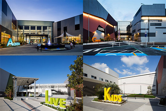 雁行により配置されたパーク「AQUA・GATE・LIVE・KIDS PARK」 ©クドウフォト