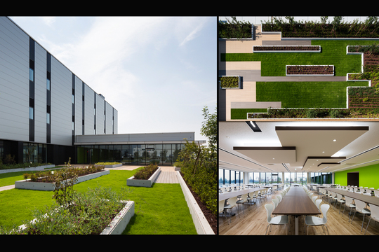 3階食堂と屋上テラス：内と外が連続する空間　©エスエス東京 走出 直道