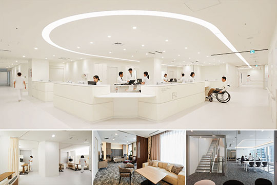 病棟スタッフステーション・病室・カンファレンスゾーン ©千葉顕弥