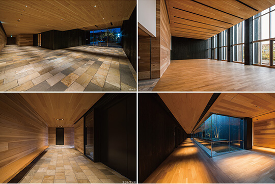 木の香りに満ちあふれた福利厚生エリア ©株式会社 西日本写房