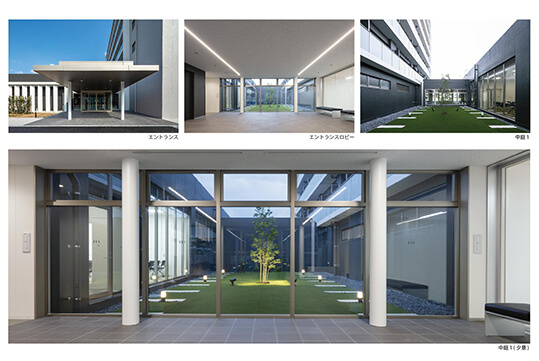 落ち着きのあるエントランスと中庭1 ©株式会社エスエス九州支店 上田新一郎