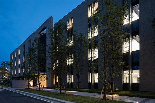 東側ファサード（夜景） ©井上登