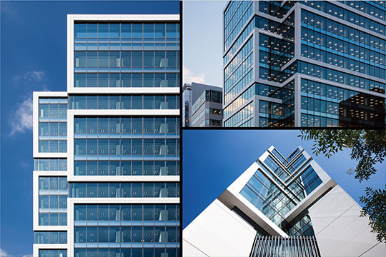 フレームが映り込み積み重なる「Media Box」©エスエス東京支店 走出