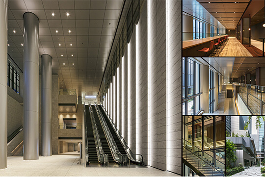 低層内観（東エントランスホール、タッチダウンスペース、セントラルプロムナード他） ©川澄・小林研二写真事務所