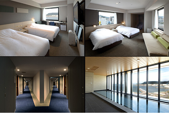 廊下は暗くし、続く客室そして大浴場でのハイライトを狙う空間ストーリーを計画。 ©TEXNE・松下幸司