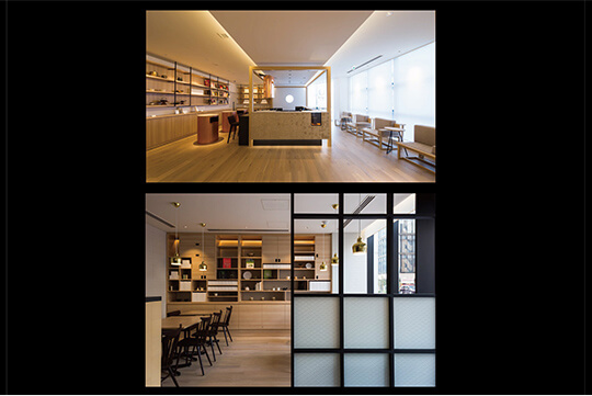 レストラン・レセプション｢和の設えを意識した材料、デイテール｣ ©クドウフォト