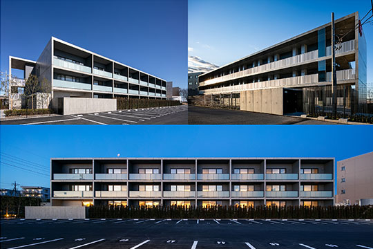 外観　北面（共用廊下）、南面（住戸バルコニー） ©︎川澄・小林研二写真事務所