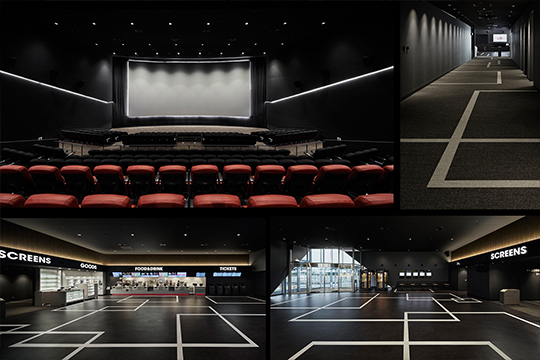 スクリーンフレームをモチーフとしたインテリア ©︎ナカサアンドパートナーズ