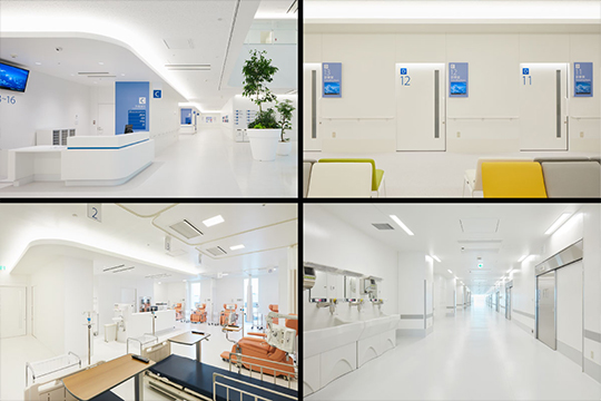 ホスピタルストリート・診察室入口・薬物療法室・手術ホール ©︎千葉顕弥