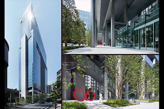 壁面のセットバック・緑化・アートワークによる都市に開かれたオープンスペース ©フォワードストローク